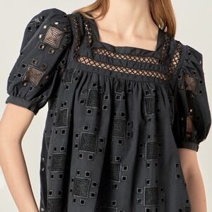 Geo Eyelet Top